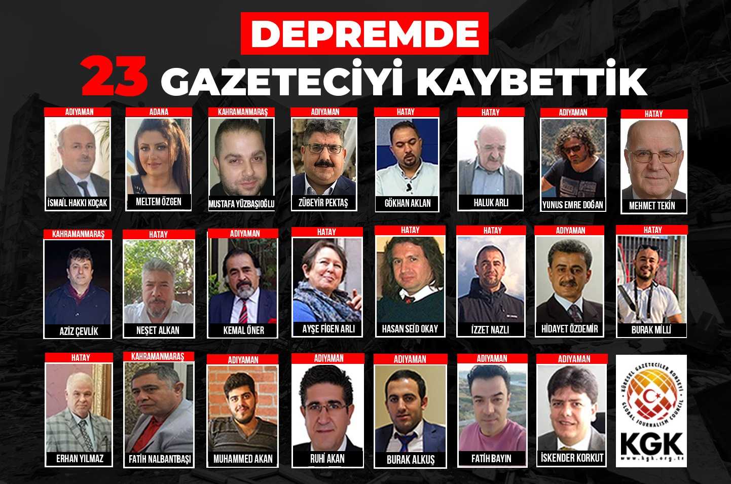 Depremde kaybettiğimiz gazeteci sayısı 23’e yükseldi